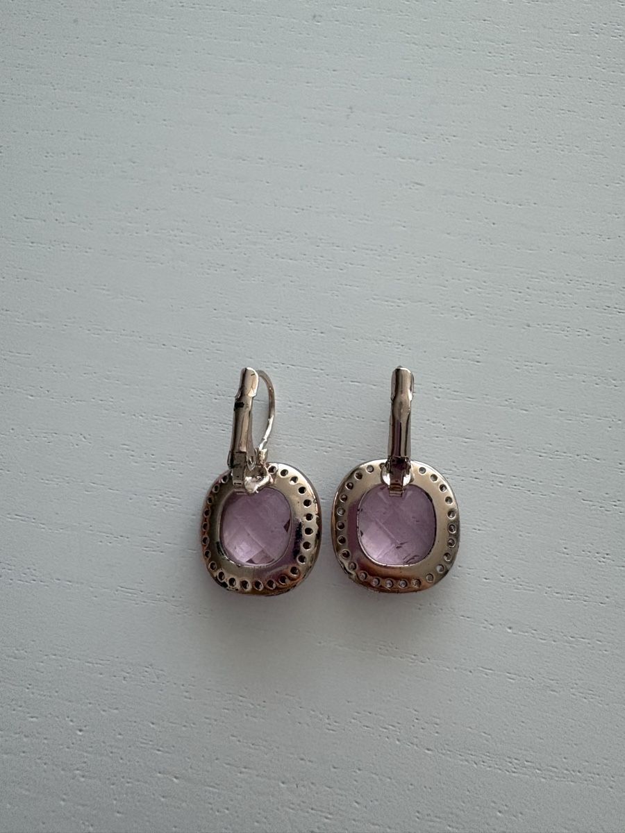 Orecchini pendenti & Orecchini a lobo: Modeschmuck mit rosa Glasstein – Usato da Thun venduto da _Cathy 2