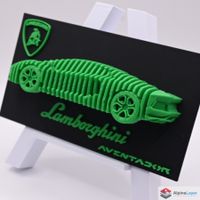 Layered Lamborghini Aventador 3D Wall Art Green Black