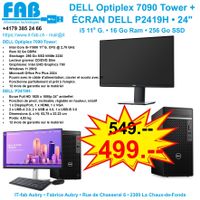 DELL Optiplex 7090 Tower + Écran DELL P2419H 24"
