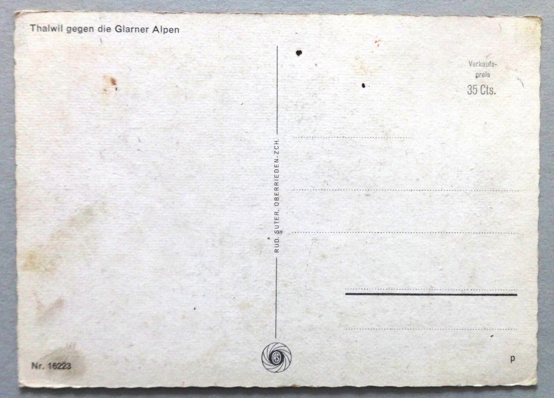 Cartoline postali: Thalwil gegen die Glarner Alpen – Difettoso da Fétigny venduto da Billy2miny 1