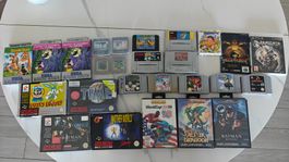 Jeux vidéo Super Nintendo et Sega lot divers jeux