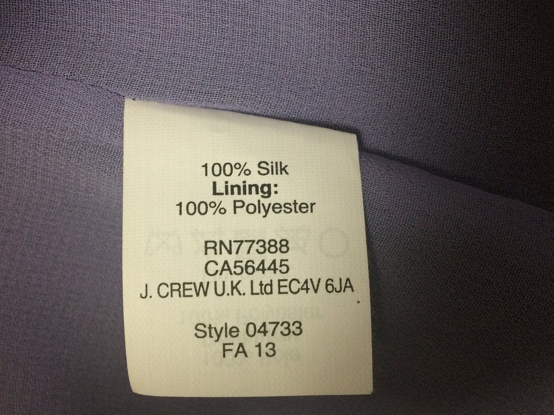 Top: Blouse J.CREW CH34 US2P soie violet gris – Nuovo (secondo la descrizione) da Satigny venduto da Helene2014 6