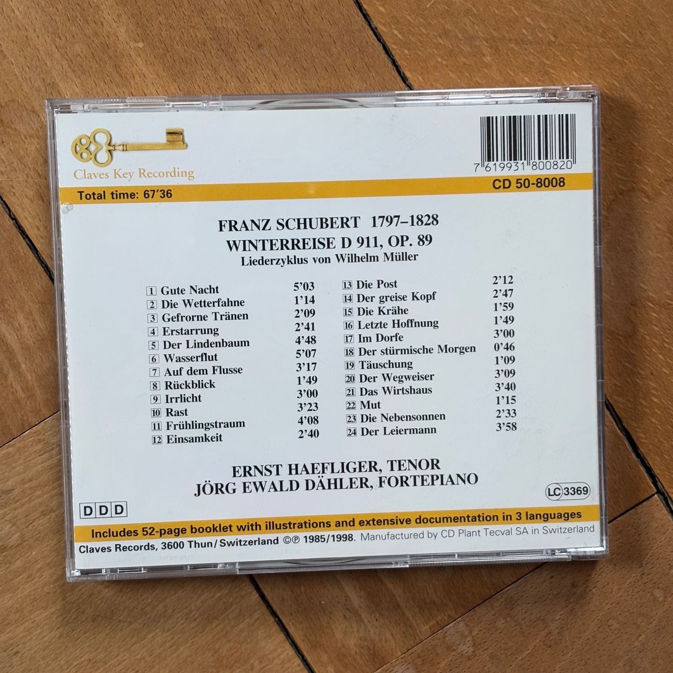 CD: Häfliger/Dähler: Schubert – Winterreise – Usato da Stans venduto da Abukadnezar 1
