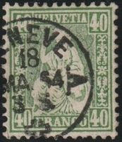 34 Sitzende 40 Rp grün, sauber gest. GENEVE Kat. 100.-