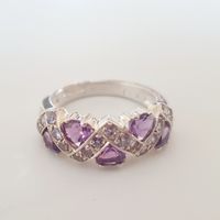 Damenring 925 Silber mit Amethyst Gr 19,2mm