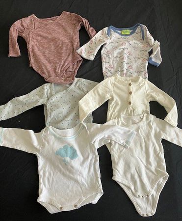 Lot de 5 bodies bébé manches longues coton T 62