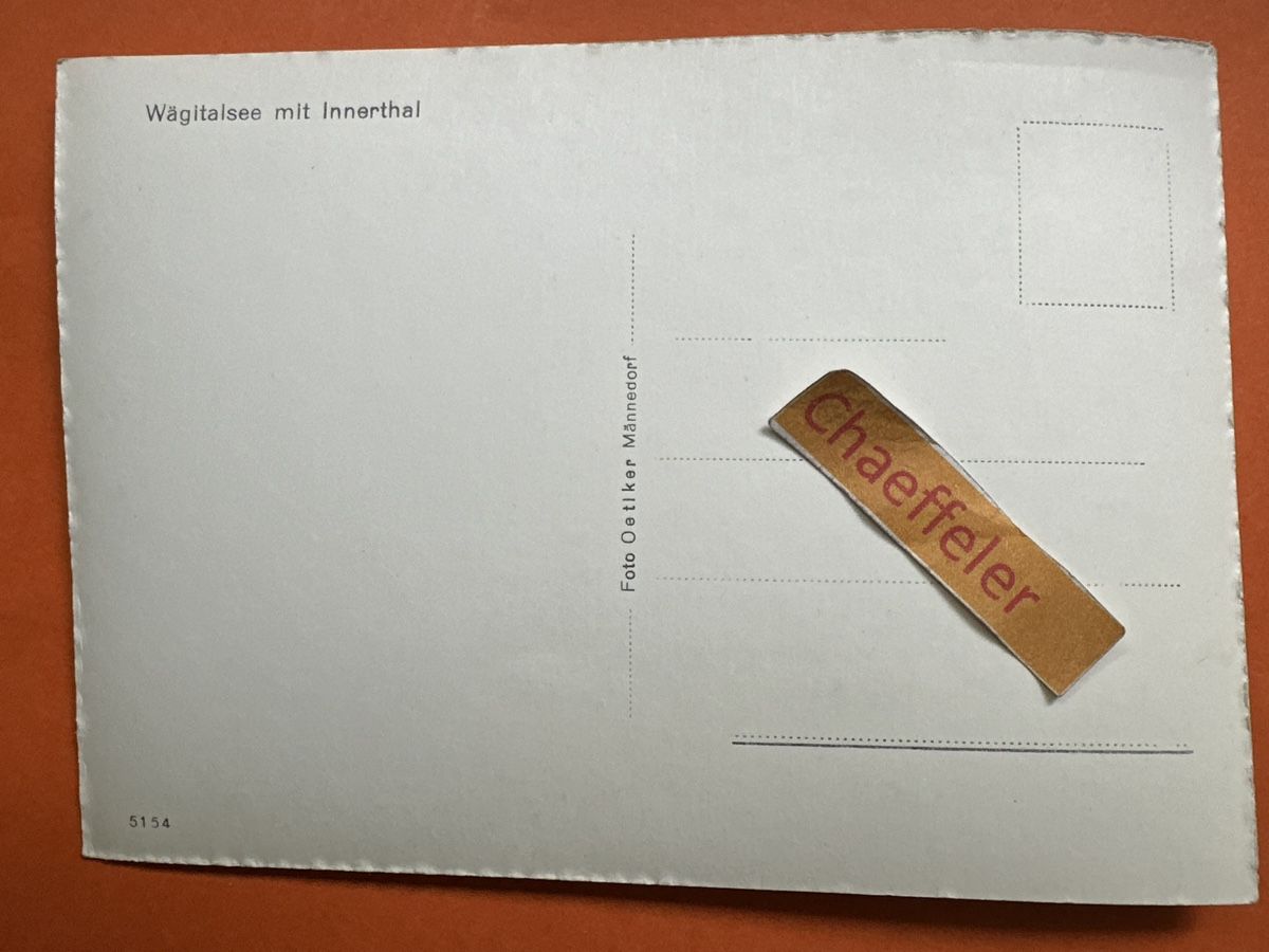 Cartoline postali: Wägitalsee mit Innerthal – Usato da Zürich venduto da Chaeffeler 1