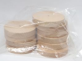 10 Stk. Holzräder für Holzspielzeug, 80mm x 14mm Räder
