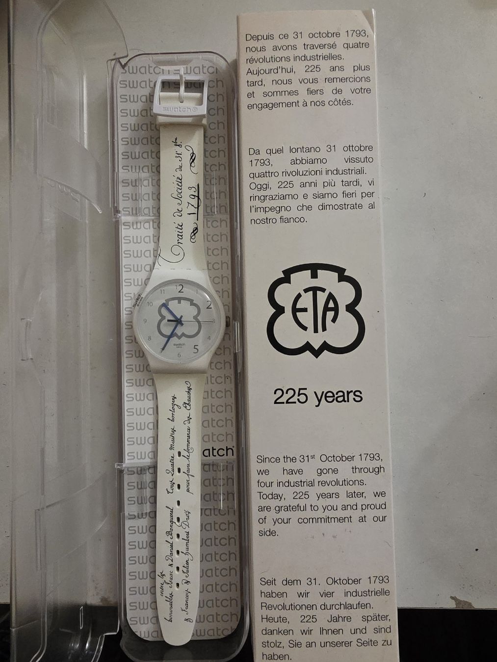 Swatch Orologi: ETA 225 Years édition limitée pièce unique de collection – Nuovo e nell'imballaggio originale da Neuchâtel venduto da e57_h6y5