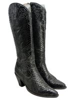Bottes santiags vintage Tony Mora python noir. Pointure 39