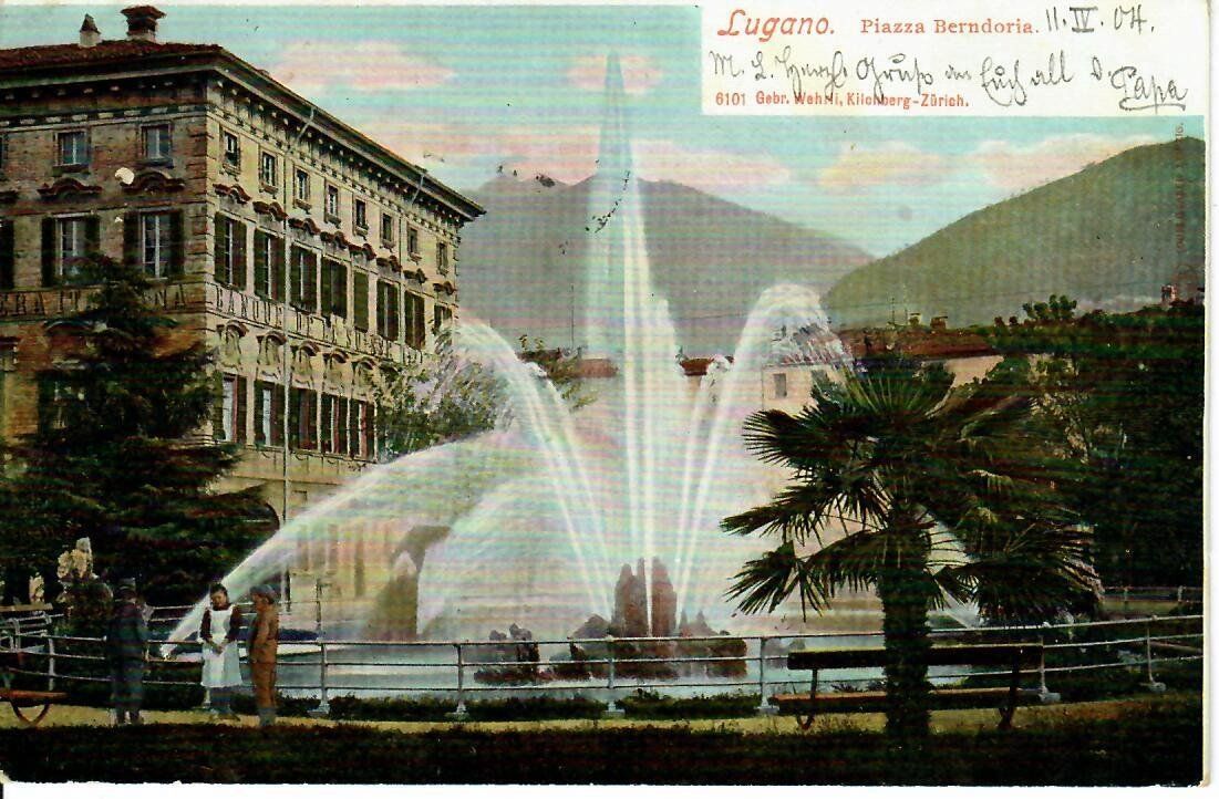 Cartoline postali: Lugano, Piazza Berndoria 1904 – Usato da Hochdorf venduto da Ziegel-16