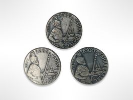 3x Broschen 2000 Jahre Basel 1957 Münster & Soldat