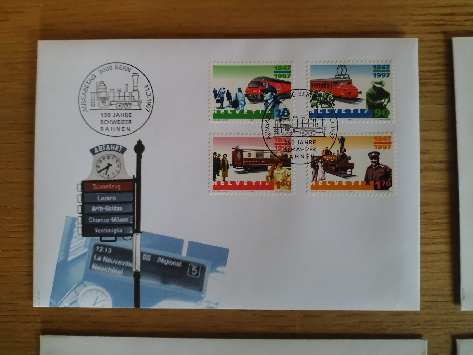 Alle Briefmarken: Briefmarken Ausgabetag Bahn – Gebraucht aus Amden von vipernatter 1