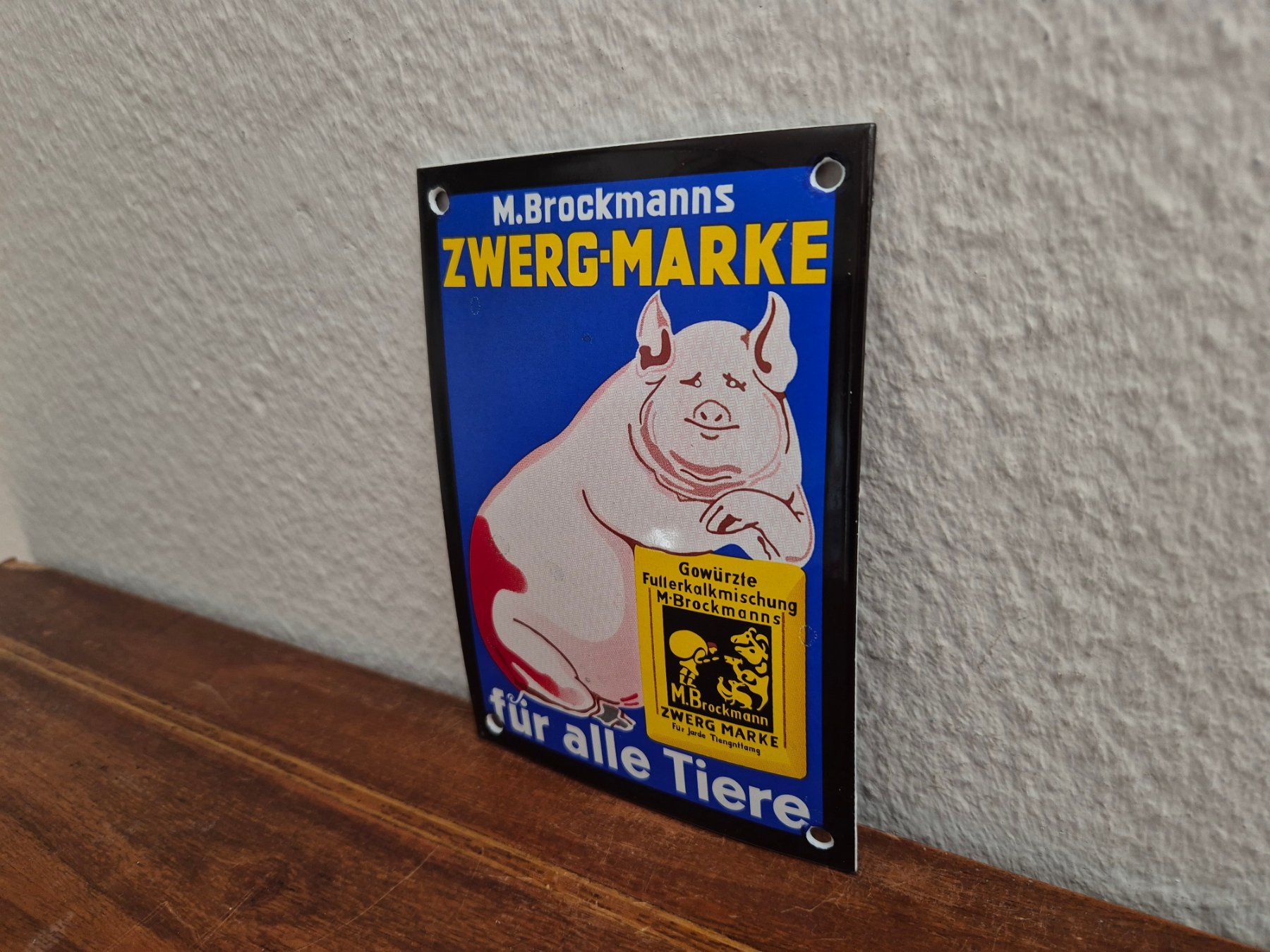 Insegne: Emailschild Brockmanns Futter Schwein Logo Emaille Schild – Nuovo (secondo la descrizione) da Schaffhausen venduto da pfanis09 3