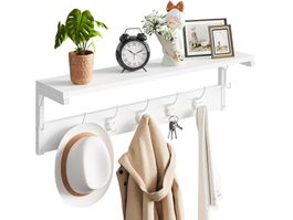 Wandgarderobe mit Ablage, Wandregal + 7 Haken und Ablage