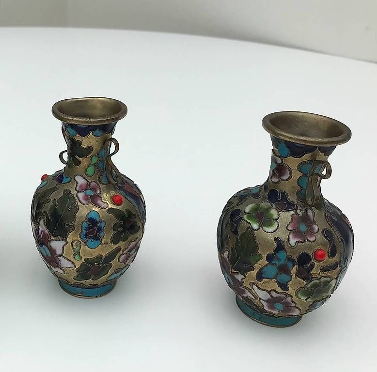 Vasen & Gefässe: Paire de 2 ravissants vases à décor d' émaux – Gebraucht aus Chernex von lar_w99f 4