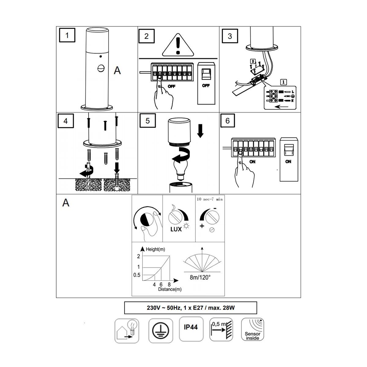 Lampade: Aussen Stehleuchte, IP44, 80 cm Höhe – Nuovo (secondo la descrizione) da Kreuzlingen venduto da Smart-Light 3
