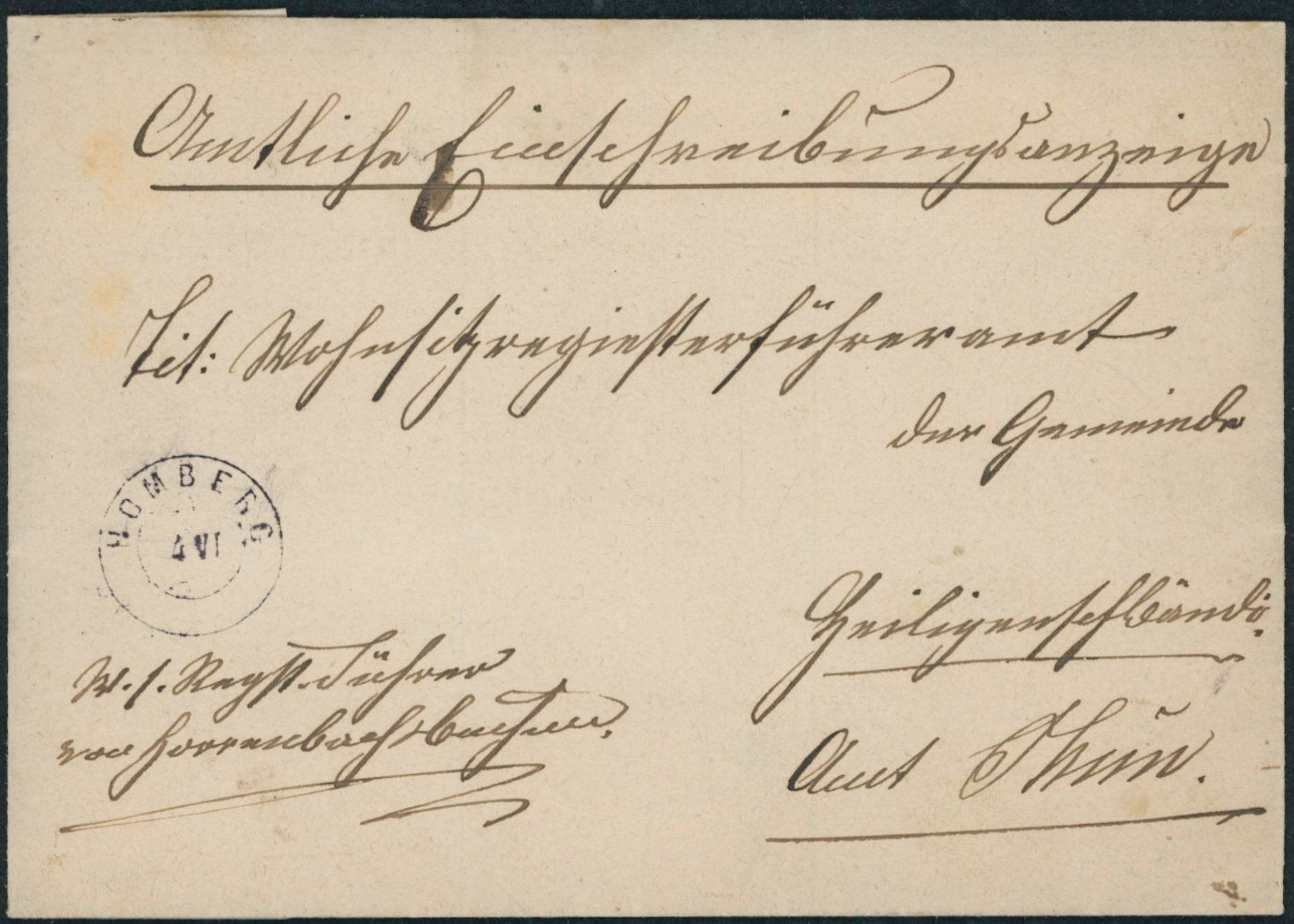 Tutti i francobolli: BE Homberg - Zwergstempel - Brief – Usato da Schindellegi venduto da leecollect