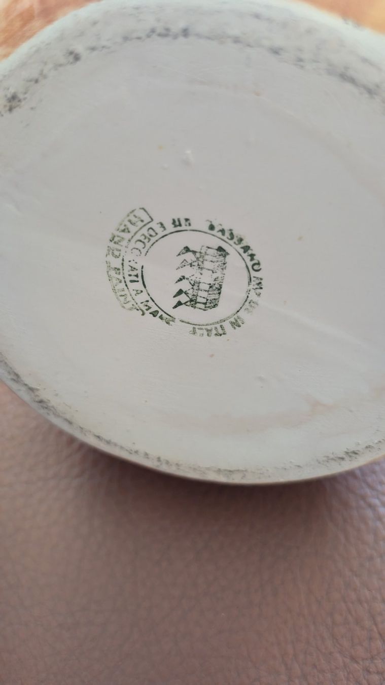 Caraffe: Vintage Keramikkrug in Birnenform, handbemalt – Usato da Ascona venduto da ArtRomantica 1