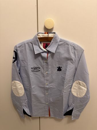 Baumwollbluse hellblau Gr 36