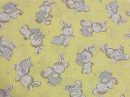 Stoff Baumwolle Baby Bunnies VINTAGE ca. 1950s