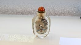 Antique tabatière peinte à l'intérieur (Chine) signée