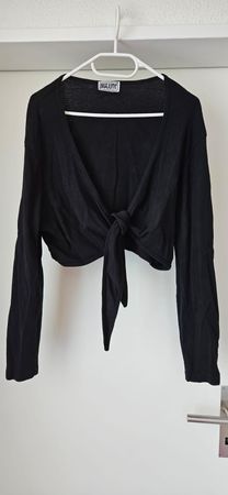 Langarm Bolero Schwarz zum Binden Gr. 48/50 Maxime