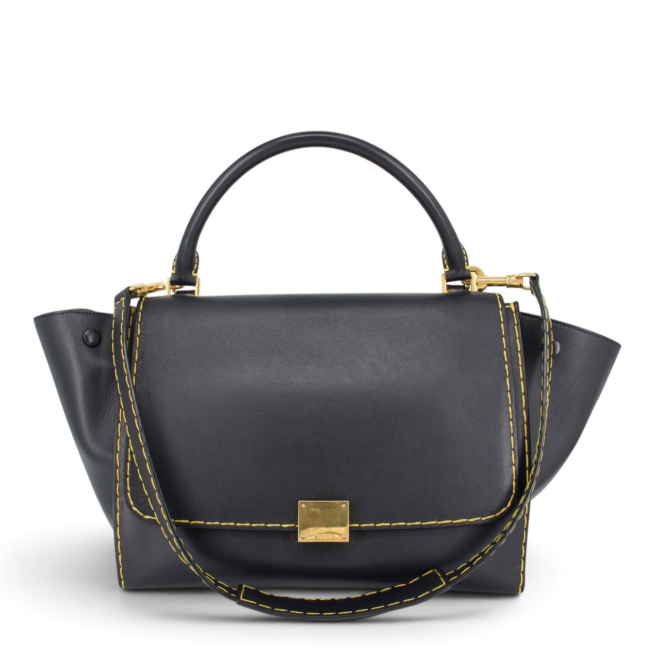 Celine Borse da donna: Céline Trapèze schwarz/gelb – Usato da Binningen venduto da Designerlabels
