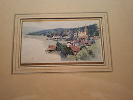 J.J. Remond Aquarell Tegna, Malerei Schweizer Schule 🖼️🎨