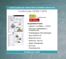 V-ZUG CombiCooler V2000 152NI 5110700001 Kühlschrank