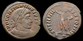 Constantin I. der Große, Bronze-Follis (Nummus), Ticinum, SO