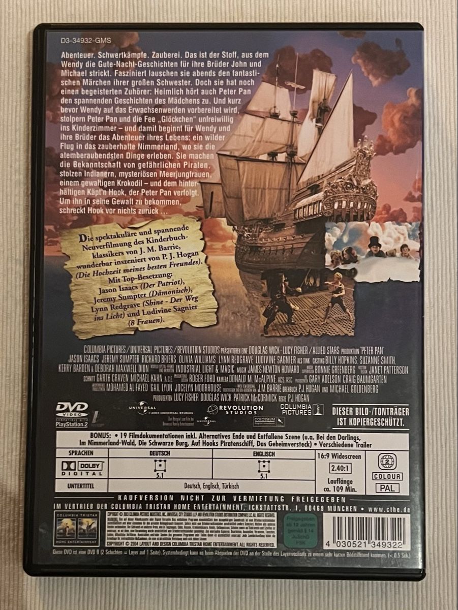 Tutti i DVDs: Peter Pan Extended DVD - Zeitloses Abenteuer – Usato da Rafz venduto da SaintCruz 2