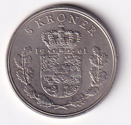 Tutti le monete: Dänemark 5 Kroner 1961 – Usato da Neuchâtel venduto da karlpierrino 1