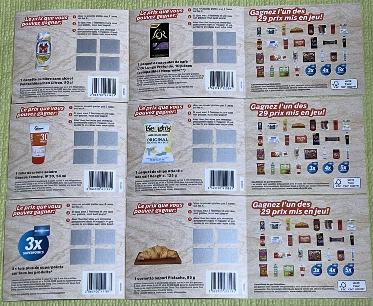 Coop Timbres & points: 6 billets à gratter Coop Grill-Win neufs – Neuf avec emballage d'origine à La Tour-de-Peilz par Pansy02