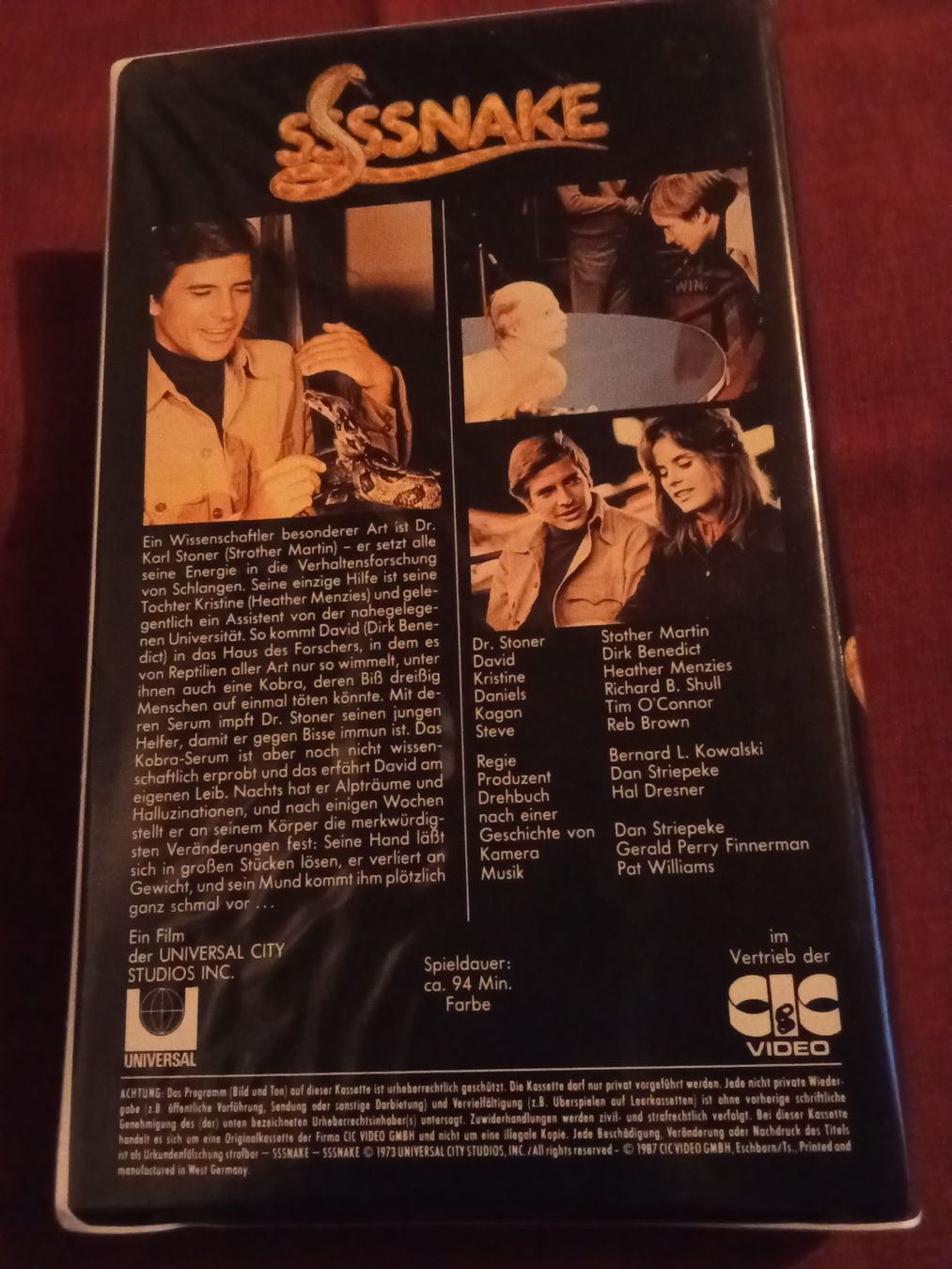 Tutti i VHS: Sssnake (USA 1973) CIC Video VHS 1205 – Usato da Remetschwil venduto da Hofiii 1