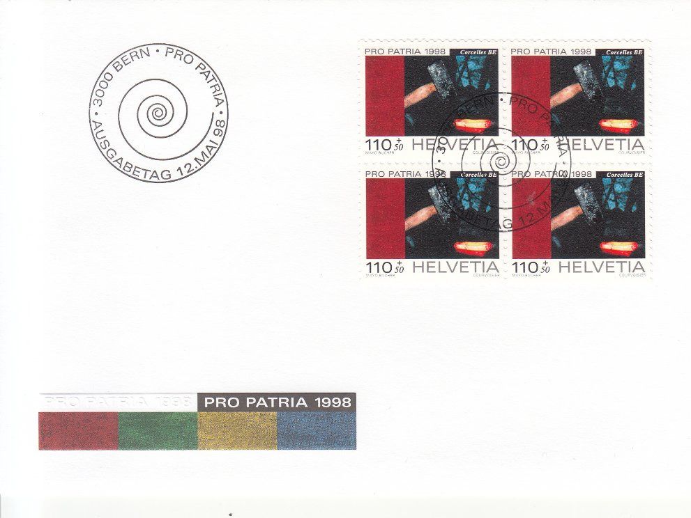 Alle Briefmarken: SBK B259 - B263 im 4er-Block FDC – Gebraucht aus Bürglen TG von StampGraf 3
