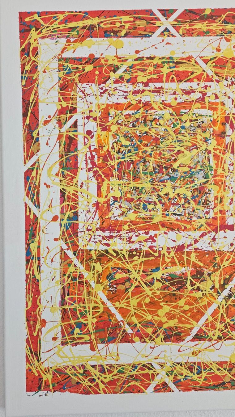 Gemälde: Tableau abstrait unique - Orange, jaune et blanc - Neuf – Neu (gemäss Beschreibung) aus Le Locle von fab_c9hh 4