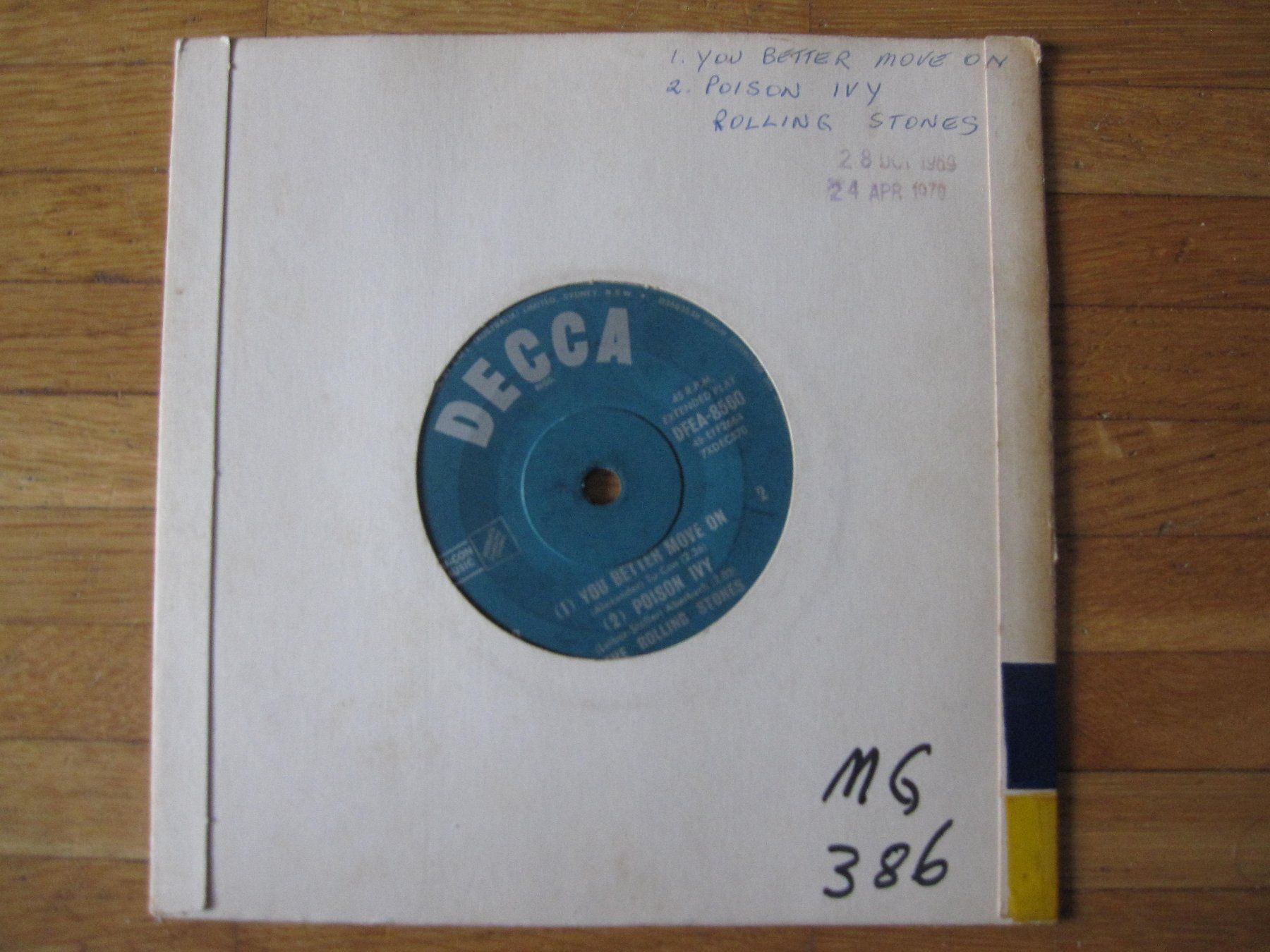 Dischi in vinile: The Rolling Stones, Bye-Bye Johnny - 7" EP AUS 1964 – Usato da Oberentfelden venduto da Musicud 1