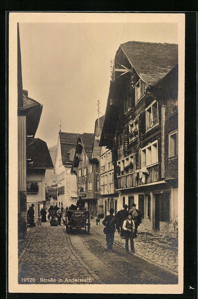 Cartoline postali: Andermatt, Blick in eine belebte Strasse – Usato da Berlin venduto da bartko-reher