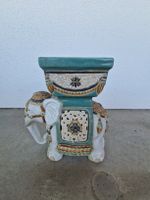 Elefant Blumentopf Keramik handbemalt Dekoration Vintage 