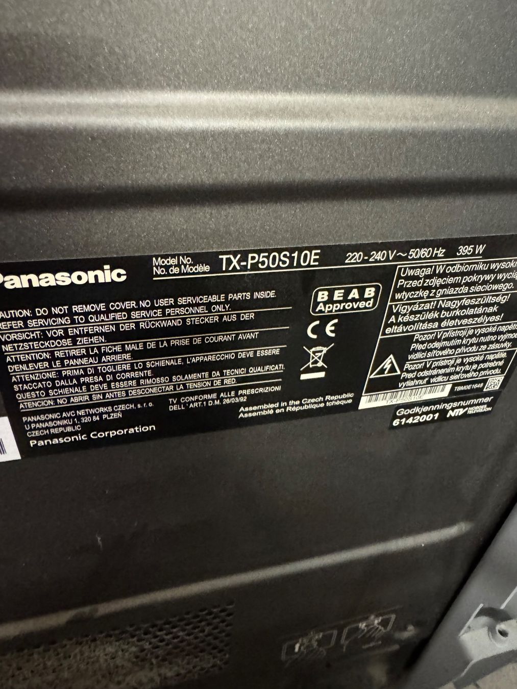 Panasonic Fernseher: Plasma 50" Fernseher Panasonic TX-P50S10E – Gebraucht aus Wiesendangen von Hansolo 1