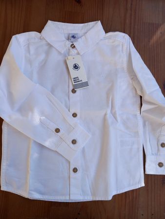 Chemise blanche Petit Bateau manches longues taille 6 ans