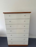 Kommode weiss/Kirschbaum, 7 Schubladen