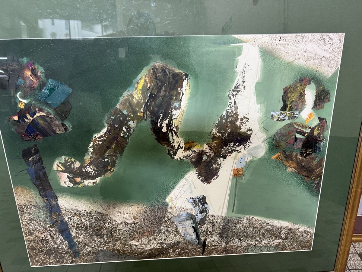 Gemälde: Tableau Abstrait  avec Cadre Doré, Chic! – Gebraucht aus Genève von Qanil77 1