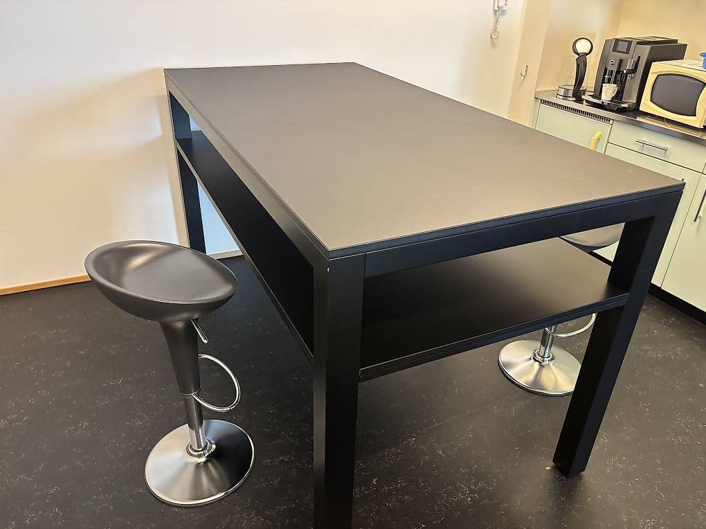 Tische: Bartisch 200x100 schwarz + 3 Barhocker, Set od. einzeln – Gebraucht aus Binningen von oth_h858 3
