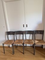 4 Stuehle Metall Naturgeflecht Grösse 45cm