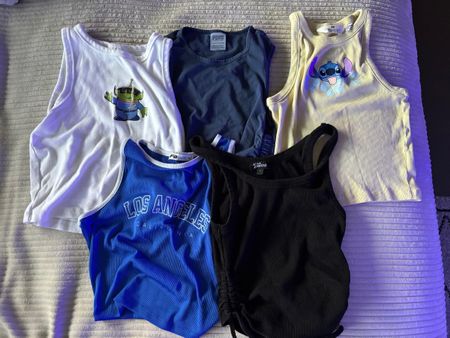 Lot de 5 Débardeurs Été Fille XS et S et 12-14 ans, Disney