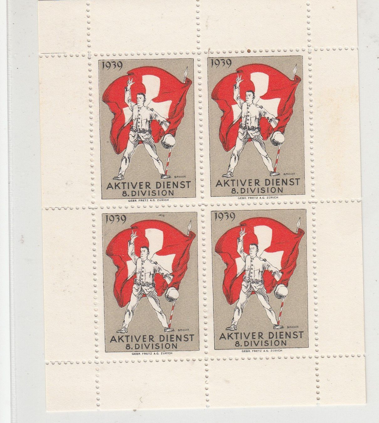Alle Briefmarken: Kommandostäbe 81/3** 8.Division Kat.15.- – Gebraucht aus Herrliberg von Lfrifda