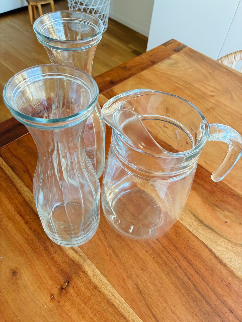 Carafes: 3 Glas Kruge Glaskaraffe – D'occasion à Killwangen par Fefy