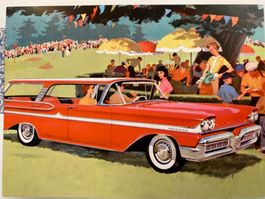 Carte Postale Vintage Mercury Commuter 1958 Parfaite État